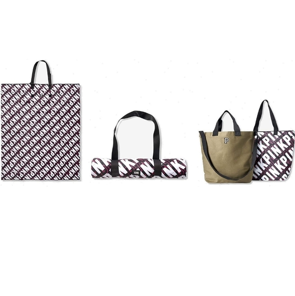 PINK Victoria's Secret Handbags - NWT VS PINK Picnic Blanket and Bags Set